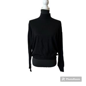 Sanctuary Open Back Black Sweater NWT Size M